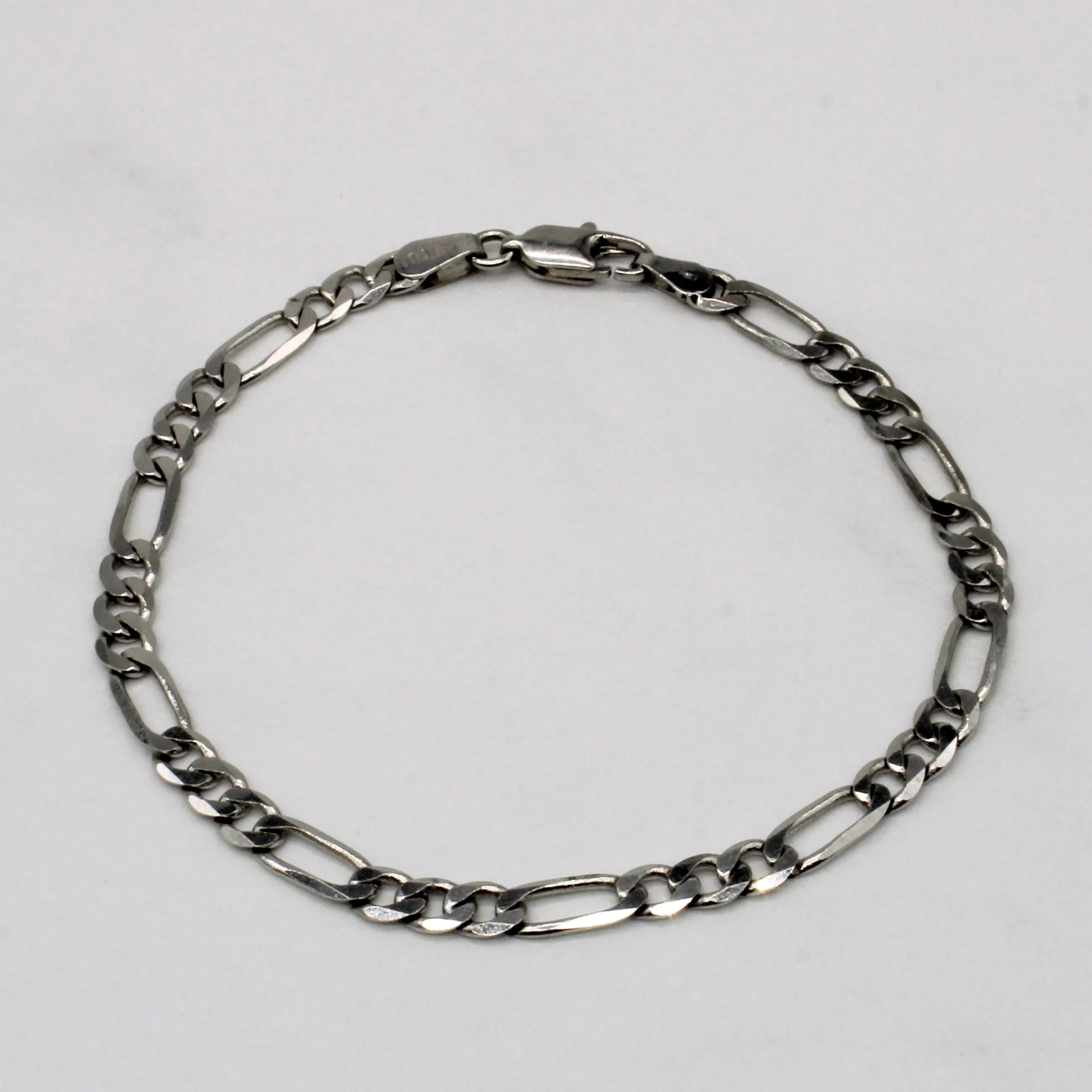 party accessory 14k White Gold Figaro Bracelet | 7" |