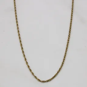Delicate Accent Artistic Form 14k Yellow Gold Rope Chain | 18" |