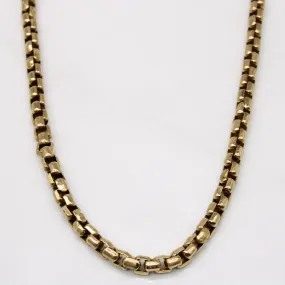 Elegant Silhouette 14k Yellow Gold Box Link Chain | 24" |