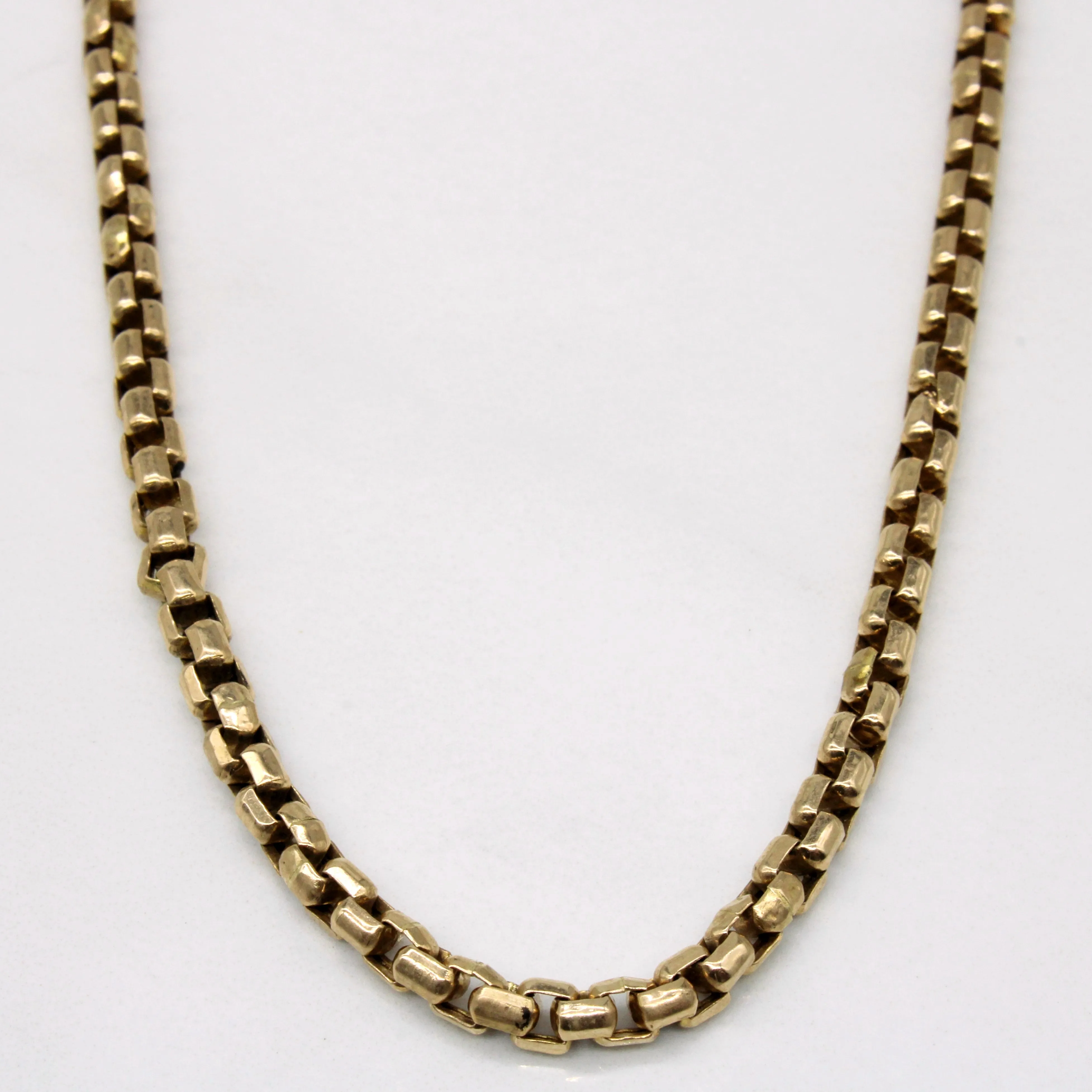Elegant Silhouette 14k Yellow Gold Box Link Chain | 24" |