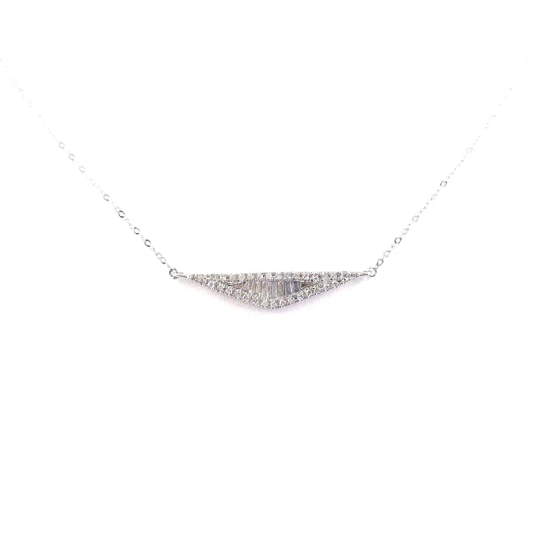 White Gold Bar Necklace Festival Gift Statement Accent