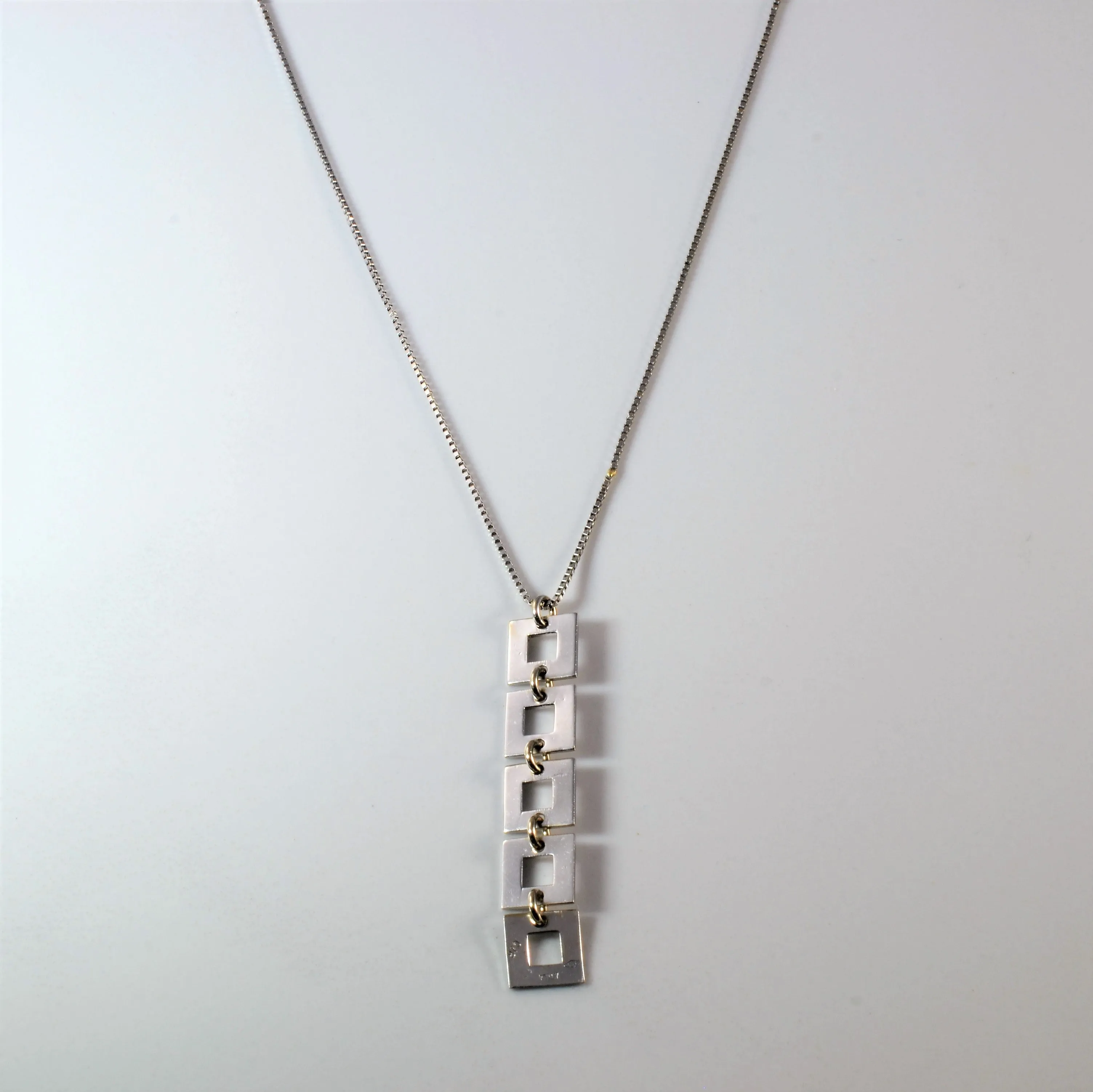 White Gold Link Necklace | 17" | Graceful Beauty