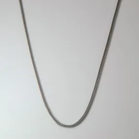 Charming Jewelry Elegant Outline White Gold Wheat Chain | 23"|