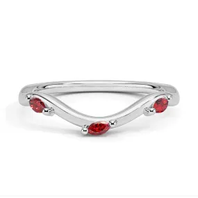 Affordable Insignia Willow Curved Lab Grown Ruby Band