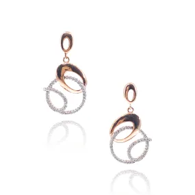 Sterling Silver Rose Gold Plated Earrings Minimalist Aesthetic Iridescent Accessory