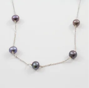 Wire Wrapped Black Pearl Necklace | SZ 16" | Soft Detail