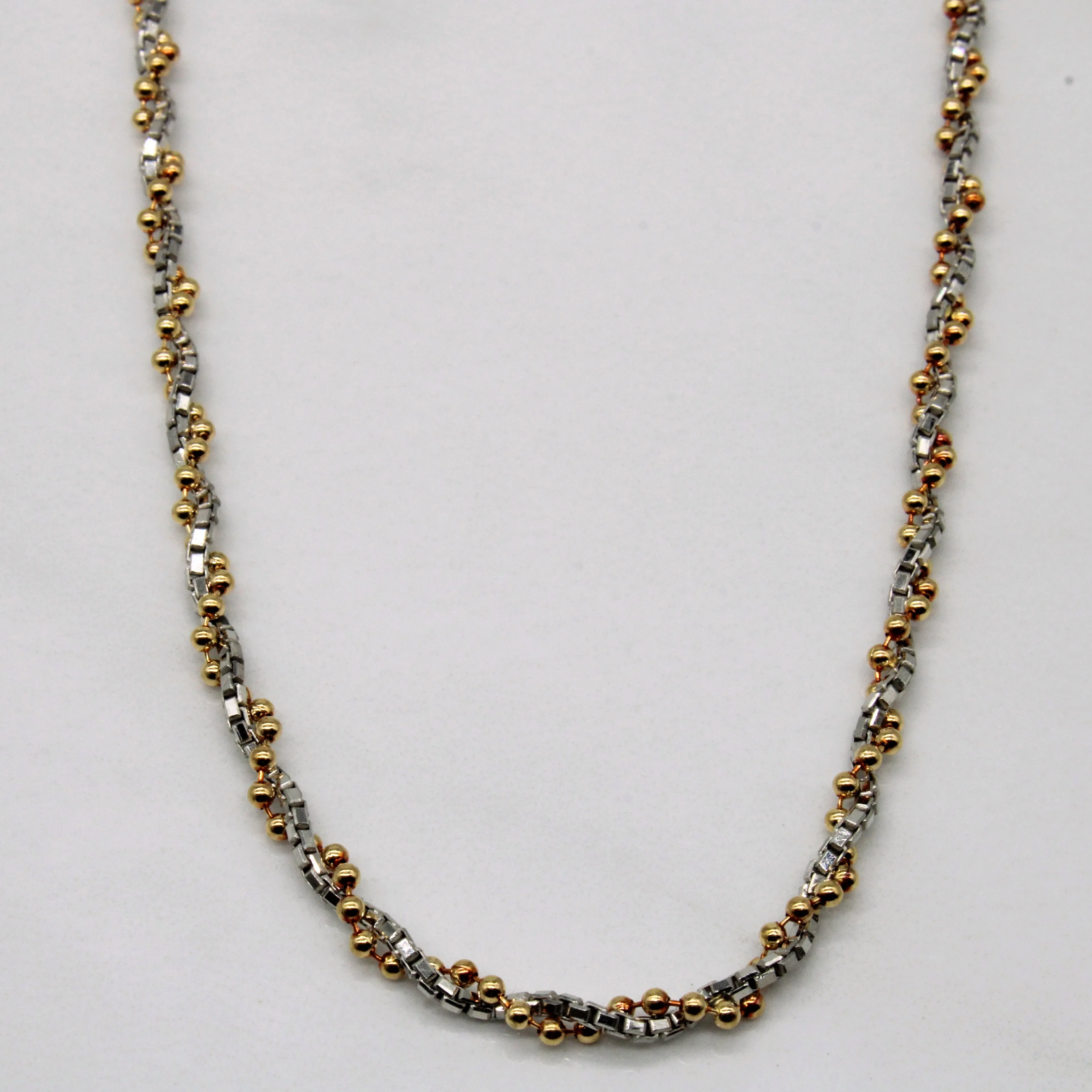 Yellow Gold & Platinum Rope Chain | 16" | Radiant Shine Look