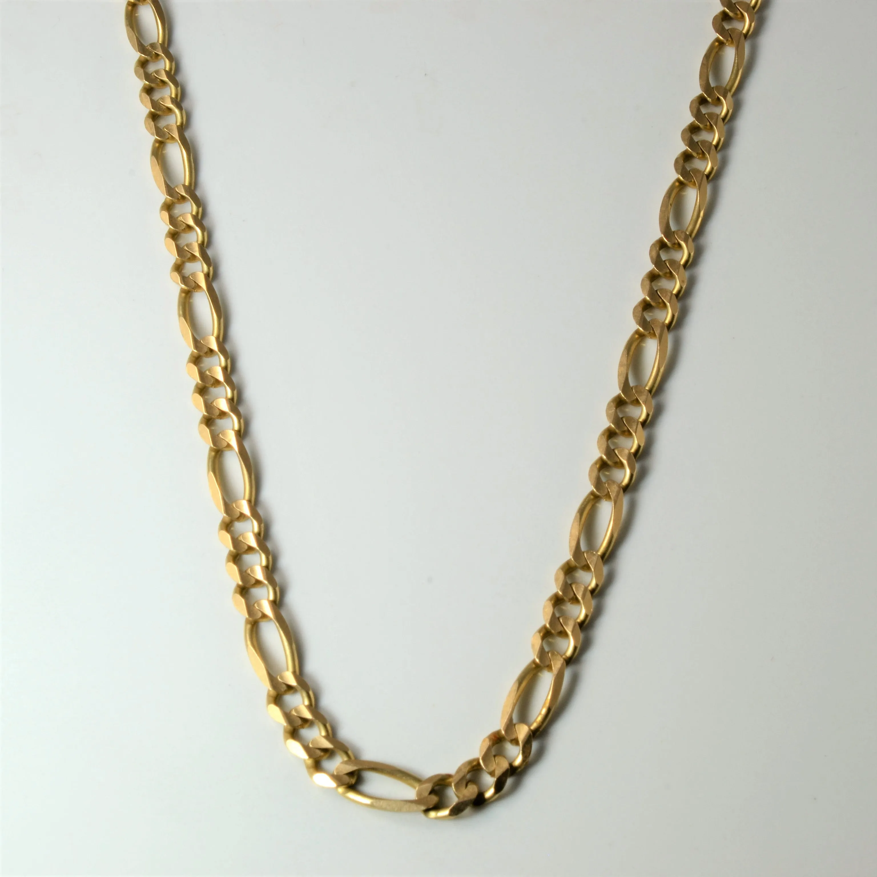 Sparkle Focus Yellow Gold Figaro Link Chain | 24"|