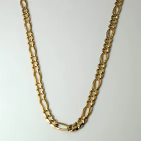 Sparkle Focus Yellow Gold Figaro Link Chain | 24"|