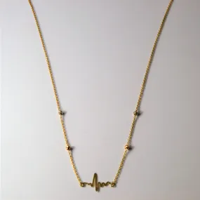 Yellow Gold Heart Beat Necklace | 18"| Glamorous Edge