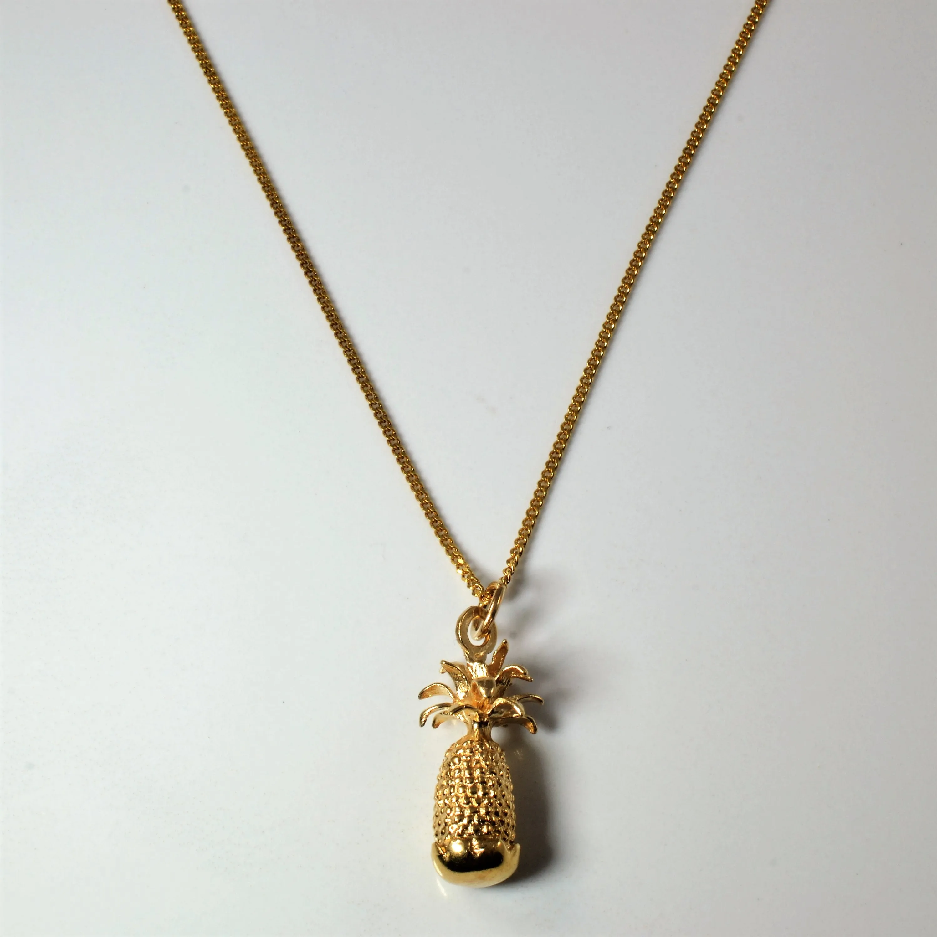 Yellow Gold Pineapple Necklace | 19" | Trend Focused