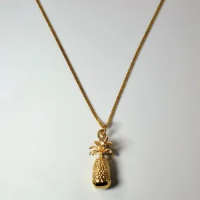 Yellow Gold Pineapple Necklace | 19" | Trend Focused