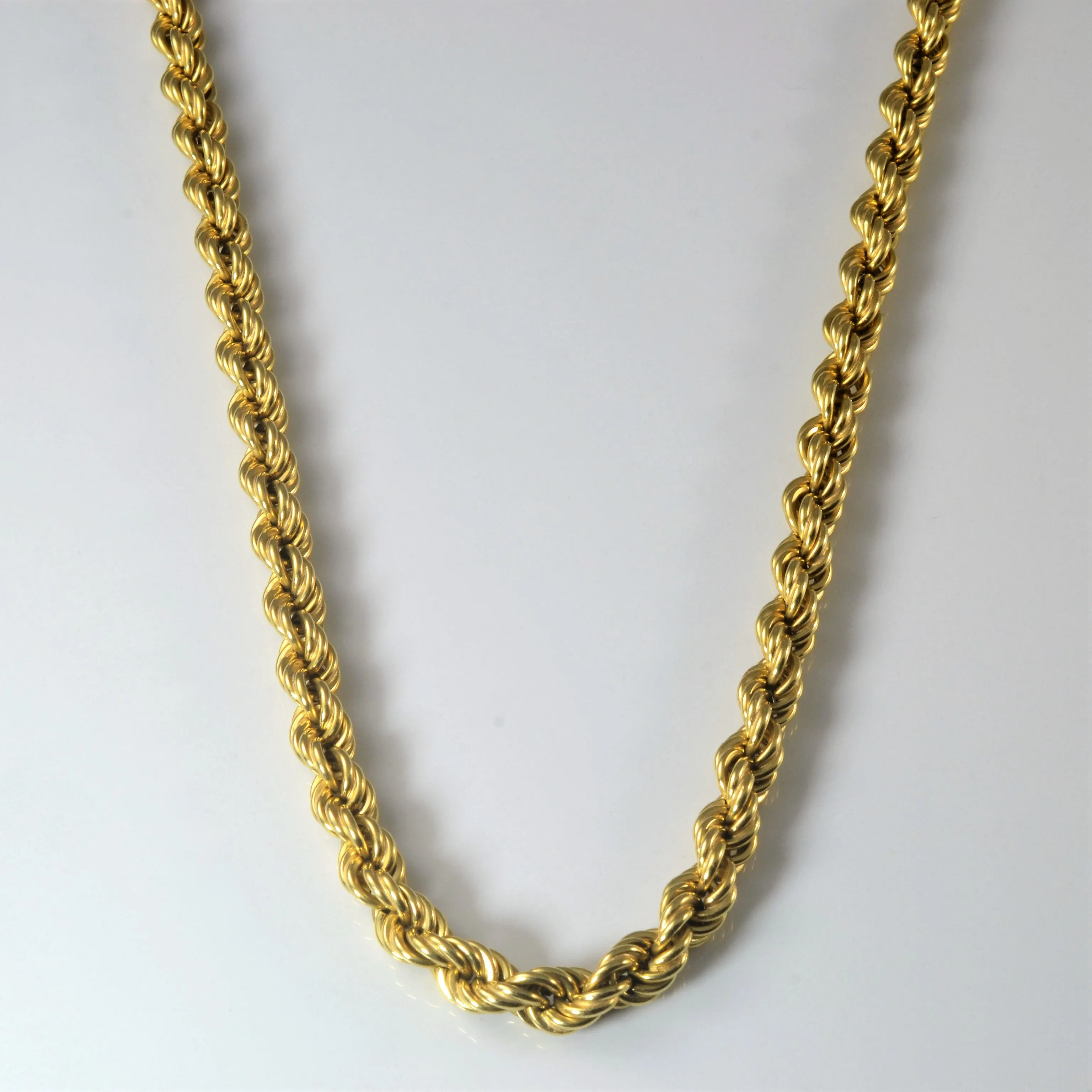 Cozy Accent Yellow Gold Thick Rope Chain | 24"|