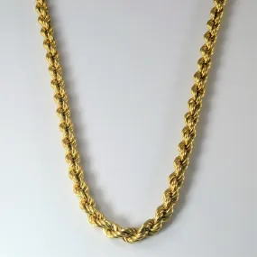 Cozy Accent Yellow Gold Thick Rope Chain | 24"|
