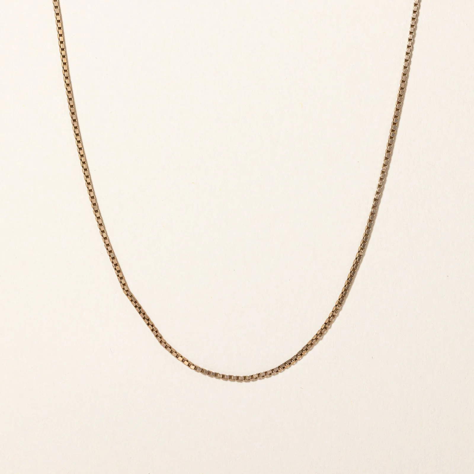 Yellow Gold Thin Box Link Chain | 23" | Simple Form Fresh Touch